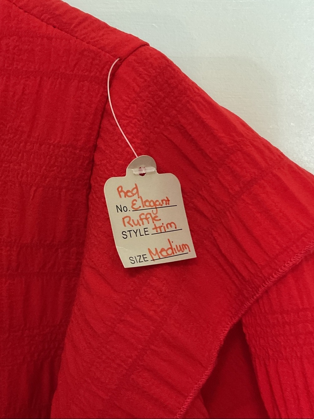 Velvet Red Ruffle Sleeve Tee - Picture 3 of 8